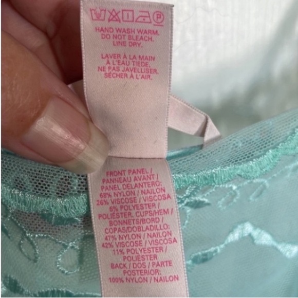 Victoria’s Secret Sheer Mini Dress Green Mint Slip Embroidery Eyelets Holiday S - Picture 4 of 17